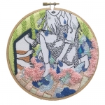 <b>The Twelve Rooms Series - Room #7</b><br/>wooden hoop, cotton embroidery thread, cotton canvas<br/><br/>Ø 15.2 cm<br/>2016<br/>